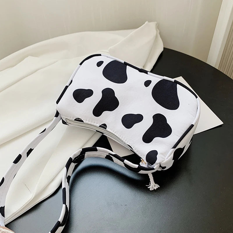 Animal Pattern Print Shoulder Underarm Bag Vintage Ladies Small Purse Handbags C