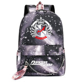 Anime Bear Boys Girls Kids School Book Bags Women USB Chain Travel Laptop
