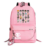 Anime Bleach Boys Girls Kids School Book Bags Women USB Chain Backpack