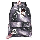 Anime Bleach Boys Girls Kids School Book Bags Women USB Chain Backpack
