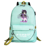 Date A Live USB School Backpack Canvas Travel Laptop Bagpack