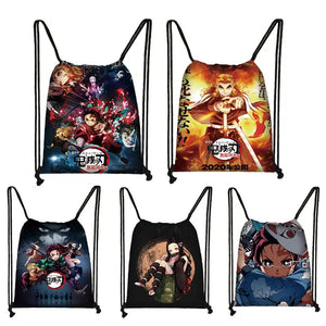 Demon Slayer Kimetsu No Yaiba Drawstring Bag Nezuko Tanjirou Mini Backpack