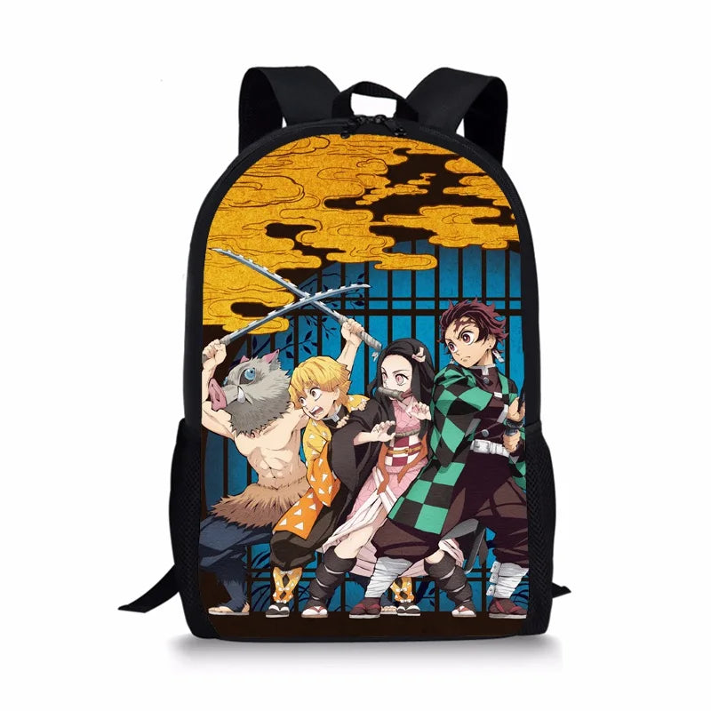 Demon Slayer Kimetsu no Yaiba Backpack for Teens, 17-Inch