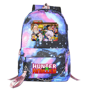 Anime Hunter USB Boys Girls Kids School Book Bags Women Backpack Canvas Men