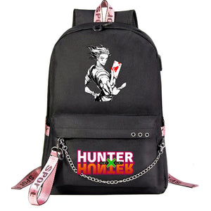 Anime Hunter USB Boys Girls Kids School Book Bags Women Backpack Canvas
