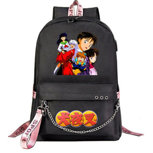 Inuyasha USB Kids School Book Bag Backpack Canvas Travel Laptop Pack