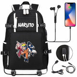 Anime Kakashi Sasuke Itachi USB School Bag Large Capacity Student Schoolbags