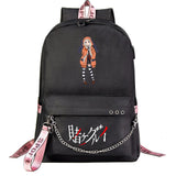 Kakegurui USB Boys Girls School Backpack Canvas Travel Laptop Bagpack