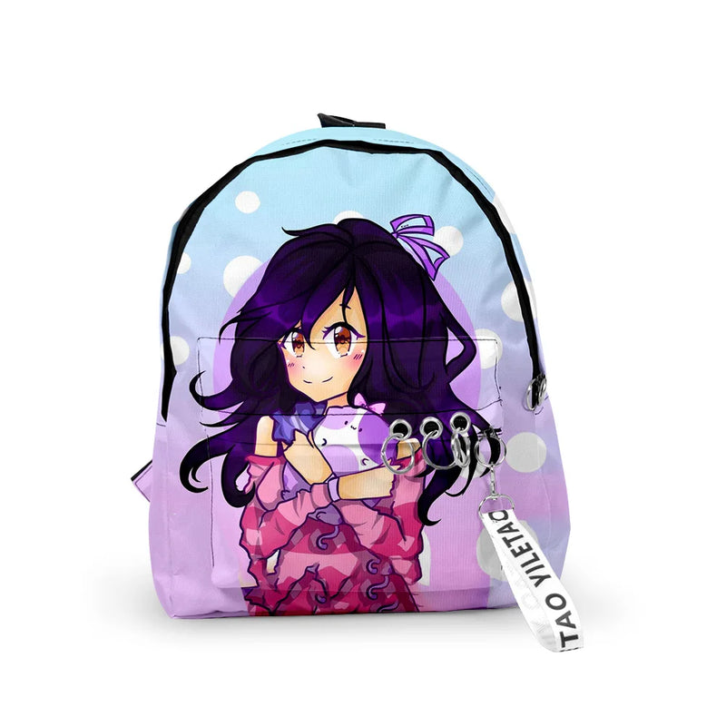 Aphmau Cat Backpack Oxford Girls School Travel Bag