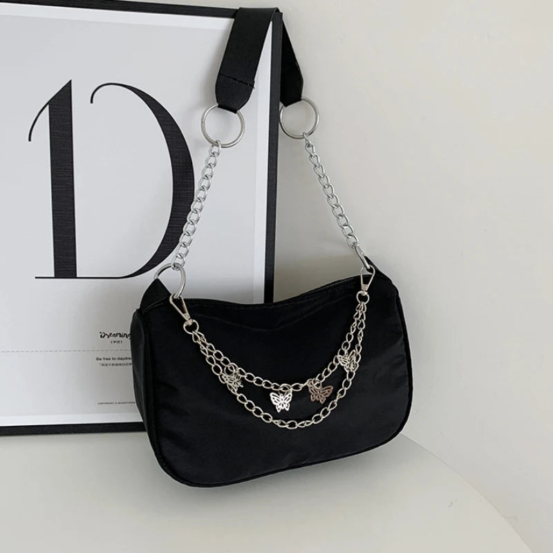 Armpit Bag Butterfly Chain Shoulder Bags Small Square Handbag