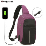 Arriaval USB Charging Crossbody Bag Men's Business Chest Pack