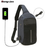 Arriaval USB Charging Crossbody Bag Men's Business Chest Pack