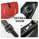 Women's PU Leather Handbag Metal Ring Shoulder Bag