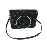 Women's PU Leather Handbag Metal Ring Shoulder Bag