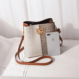 Arrival PU Leather Women Bucket Bag Shoulder Bag Panelled Crossbody Bag