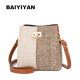 Arrival PU Leather Women Bucket Bag Shoulder Bag Panelled Crossbody Bag