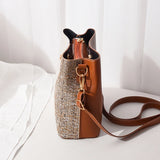 Arrival PU Leather Women Bucket Bag Shoulder Bag Panelled Crossbody Bag