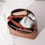 Arrival PU Leather Women Bucket Bag Shoulder Bag Panelled Crossbody Bag
