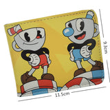 Cuphead Wallet Short Wallets PU Leather Men's Purse