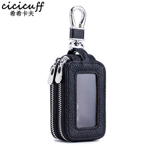 Arrival Leather Key Holders Double Zipper Square Home Keys Case