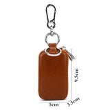 Leather Woman Car Key Holders Housekeeper Double Zipper Square Key Case