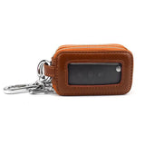 Leather Woman Car Key Holders Housekeeper Double Zipper Square Key Case