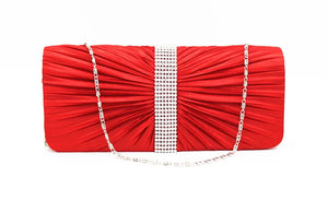Elegant Satin Diamond Evening Bags for Wedding Party