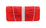Elegant Satin Diamond Evening Bags for Wedding Party