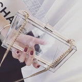 High Art Acrylic Box Bag Flap Clutch Chain Handbag