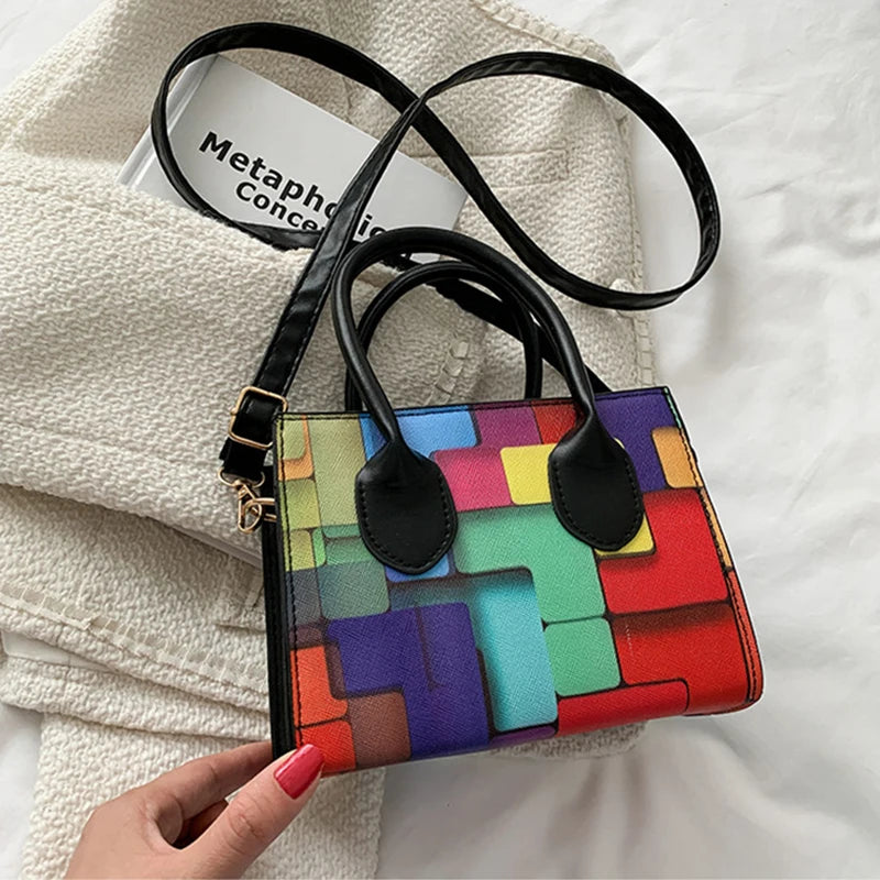 Vintage Small Crossbody Handbag for Women, Square Shape Bag