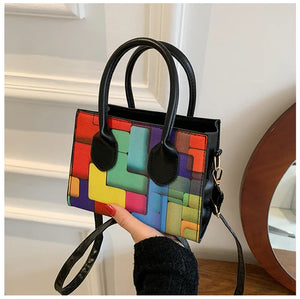 Vintage Small Crossbody Handbag for Women, Square Shape Bag
