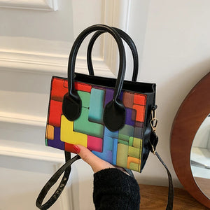 Vintage Small Crossbody Handbag for Women, Square Shape Bag