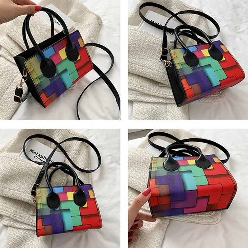 Vintage Small Crossbody Handbag for Women, Square Shape Bag