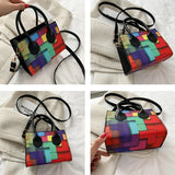 Vintage Small Crossbody Handbag for Women, Square Shape Bag