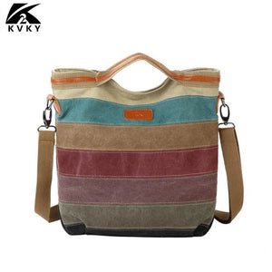 Arrival Large Locket Patchwork Women Handbags Canvas Bag Shoulder Messenger Bag