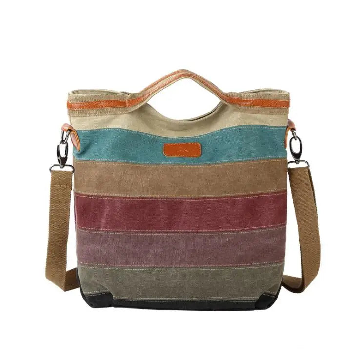 Arrival Large Locket Patchwork Women Handbags Canvas Bag Shoulder Messenger Bag