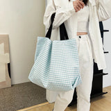 Arrival Lattice Travel Nylon Shoulder Bag For Women Large Capacity Tote