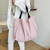 Arrival Lattice Travel Nylon Shoulder Bag For Women Large Capacity Tote