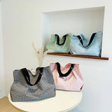 Arrival Lattice Travel Nylon Shoulder Bag For Women Large Capacity Tote