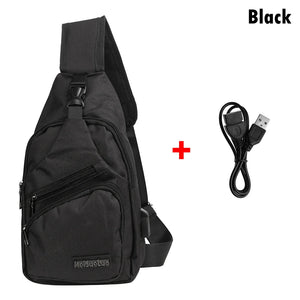 Arrival Men's Shoulder Bag USB Charging Crossbody Anti Theft Chest Bag