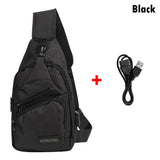 Arrival Men's Shoulder Bag USB Charging Crossbody Anti Theft Chest Bag
