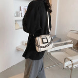 Vintage Bucket Bag PU Leather Handbag Women's Chains Hasp Small Bag