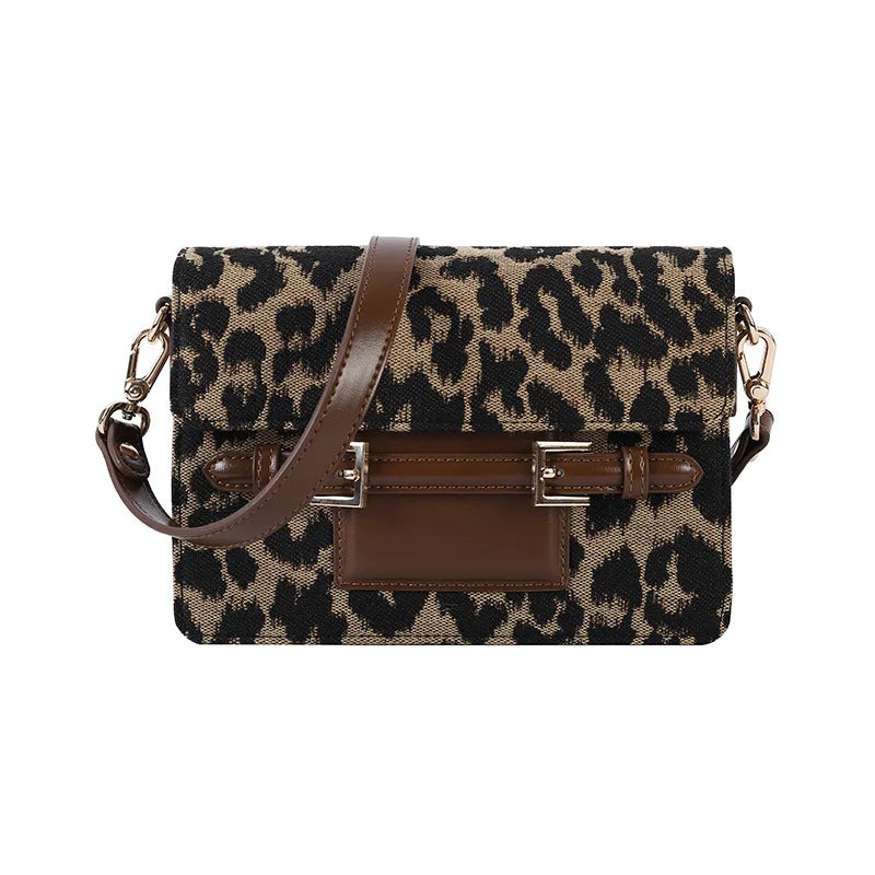Leopard Shoulder Bag Retro Small Square Bag Ladies Crossbody Bag