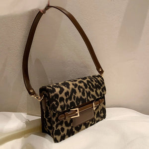 Leopard Shoulder Bag Retro Small Square Bag Ladies Crossbody Bag