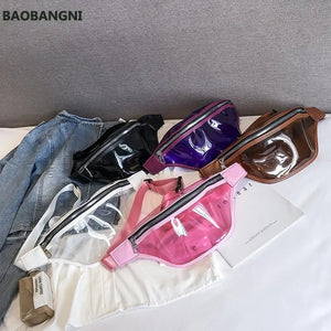 Arrival Women Plastic Jelly Transparent Bag Women Waist Bag