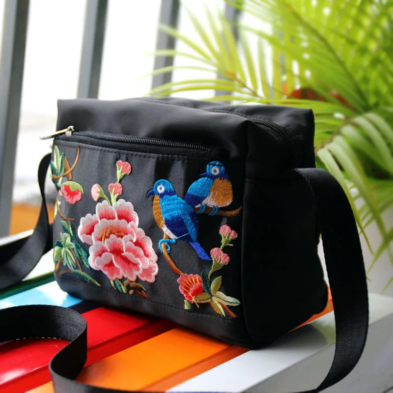 Embroidered Floral Small Shoulder Bag
