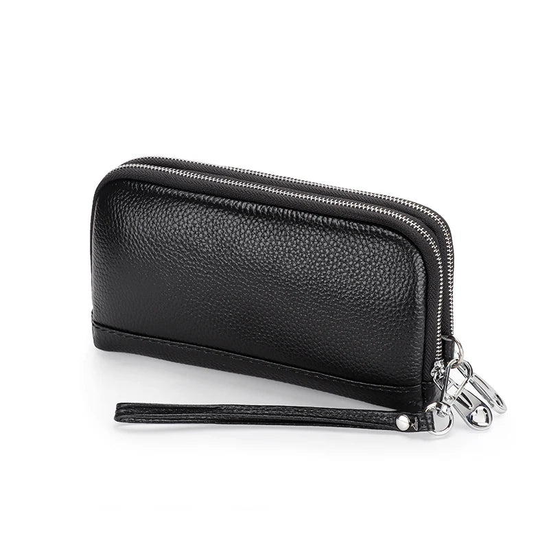Leather Women Clutch Wallet Large Capacity Zipper Purse Long Style