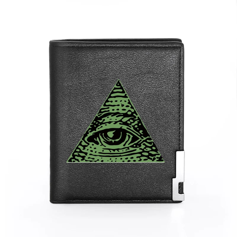 All-seeing Eye Leather Wallet Men Women Slim Billfold Credit Card/ID Holder