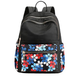 Floral Nylon Backpack Bags - Large Capacity Travel Tote Handbags