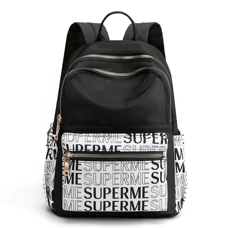 Floral Nylon Backpack Bags - Large Capacity Travel Tote Handbags